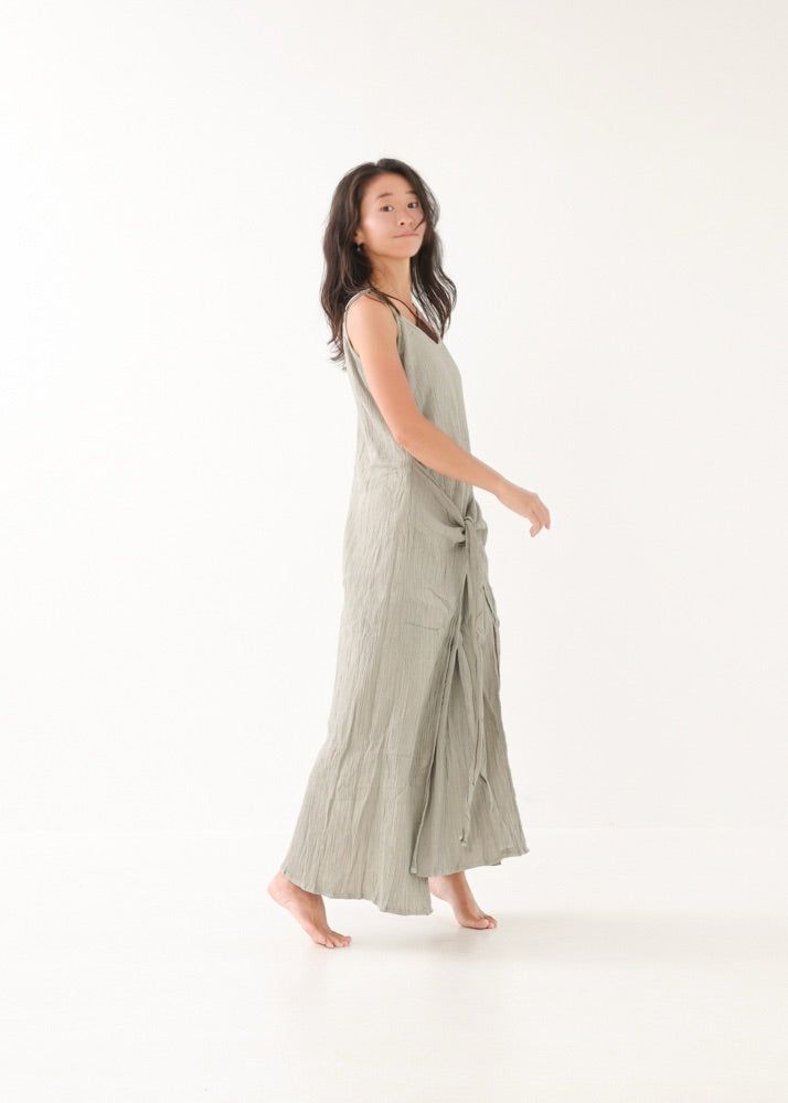 [Nature Flow] 平織りクレープ / 2WAYエプロンドレス（Sage Green）