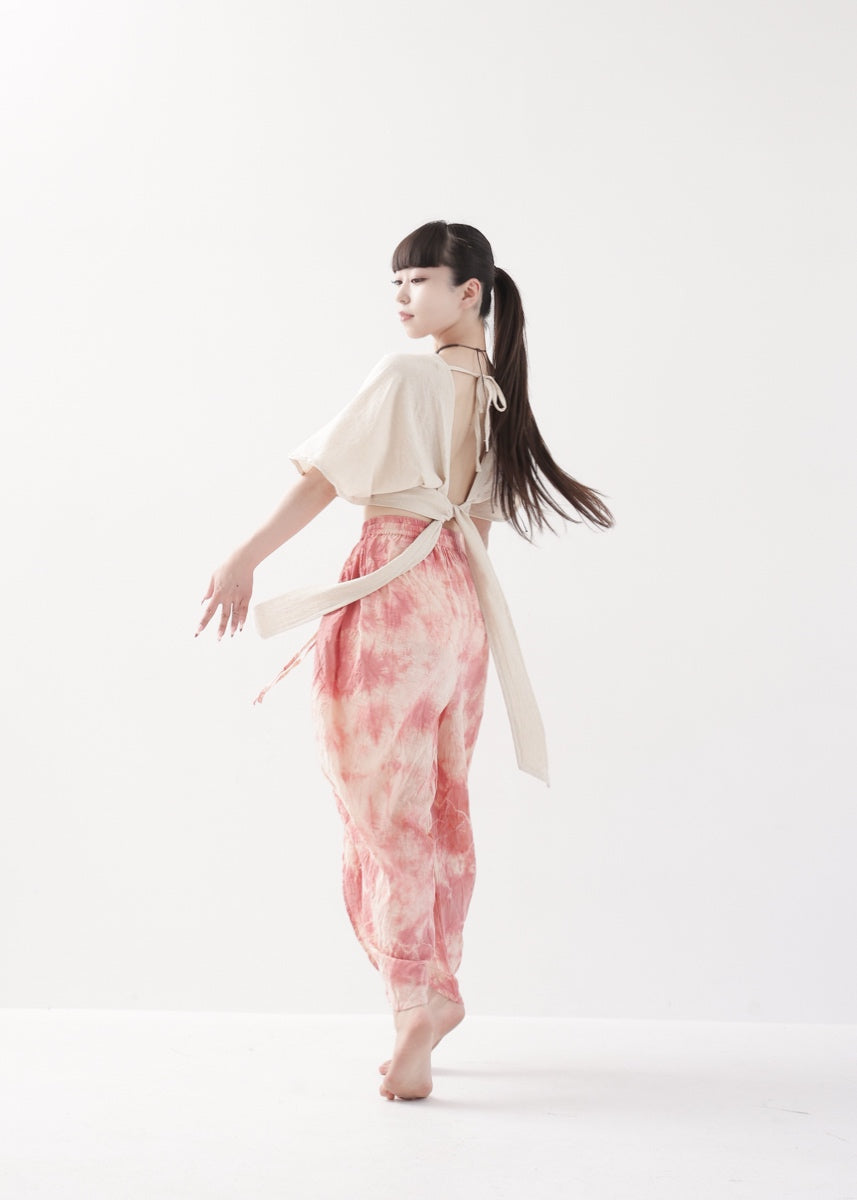 [NATURE FLOW] 草木染め プリーツド・ラップパンツ (限定カラー)