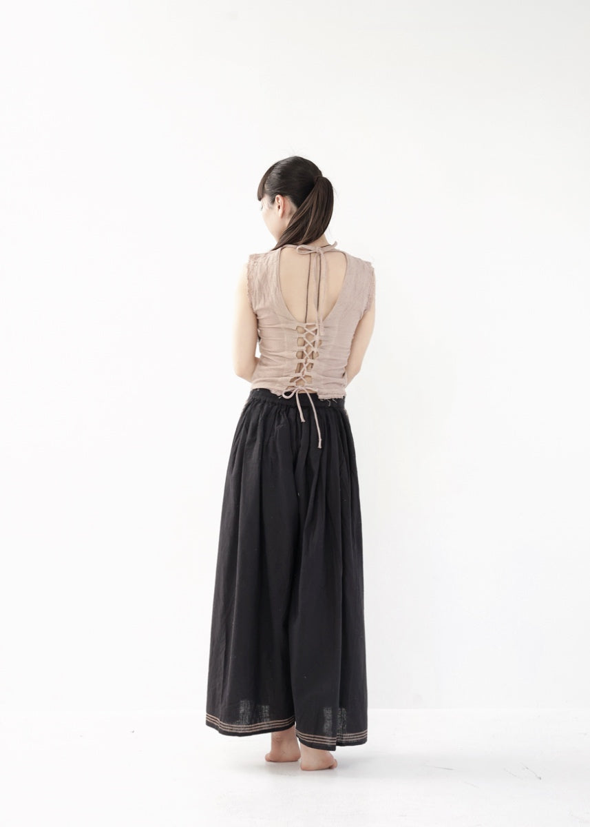 [Boho Y2K] 編み上げバック・モーブタンク