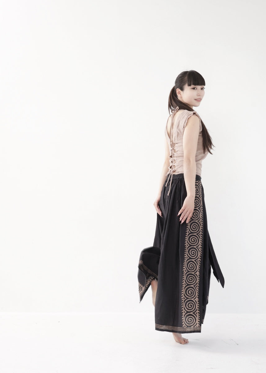 [Boho Y2K] 編み上げバック・モーブタンク