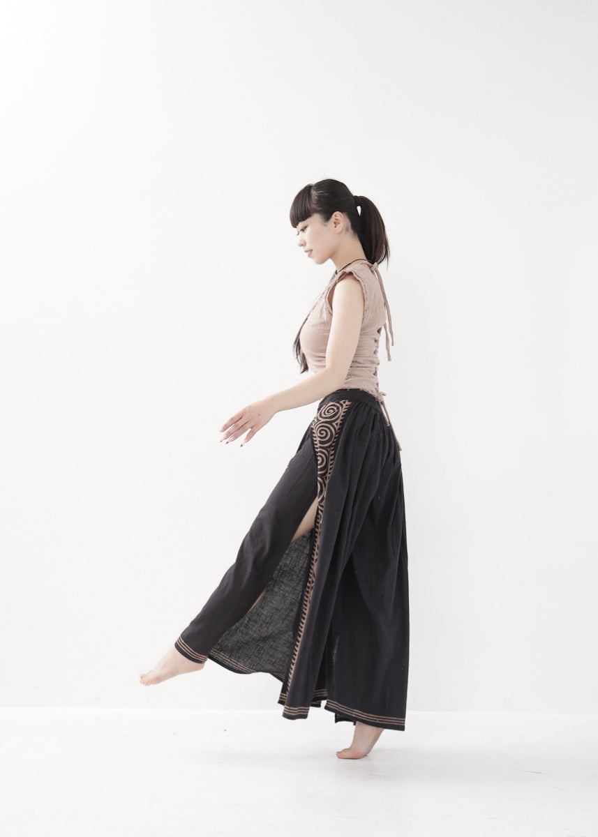 [Boho Y2K] 編み上げバック・モーブタンク