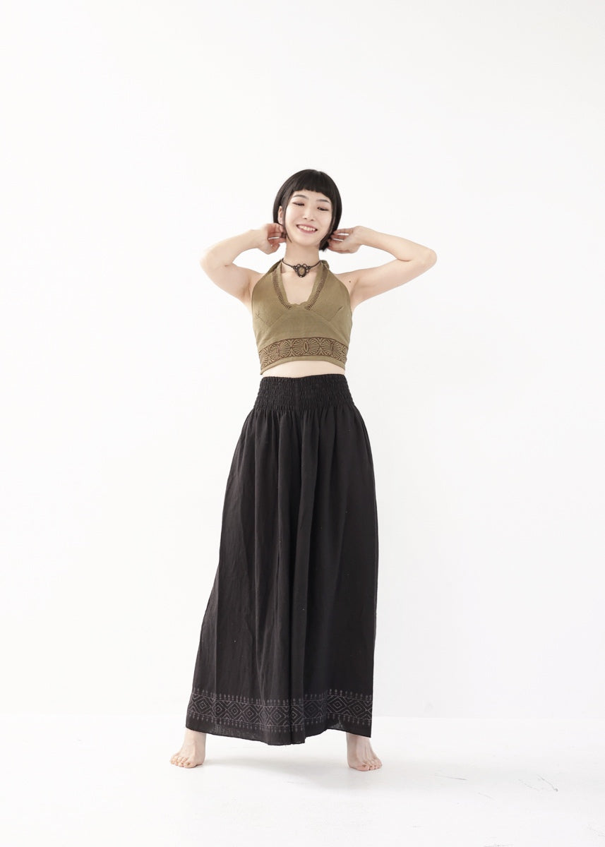 [Tribal Earth] Vネックホルター・クロップドトップス 全2色