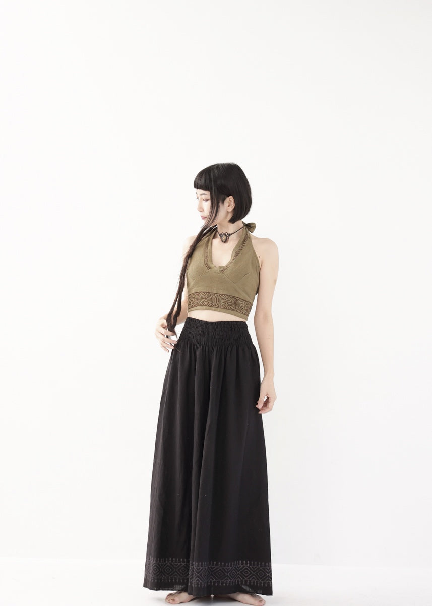 [Tribal Earth] Vネックホルター・クロップドトップス 全2色