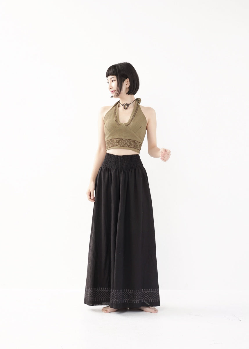 [Tribal Earth] Vネックホルター・クロップドトップス 全2色