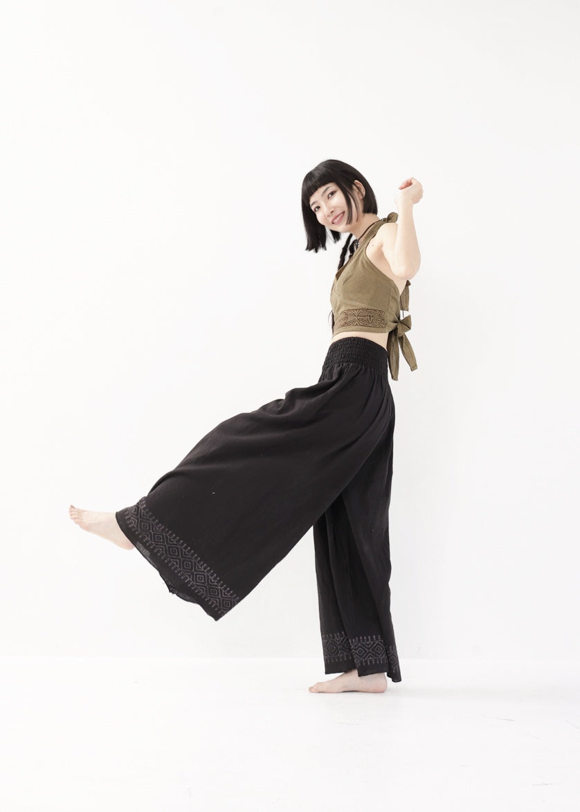 [Tribal Earth] Vネックホルター・クロップドトップス 全2色