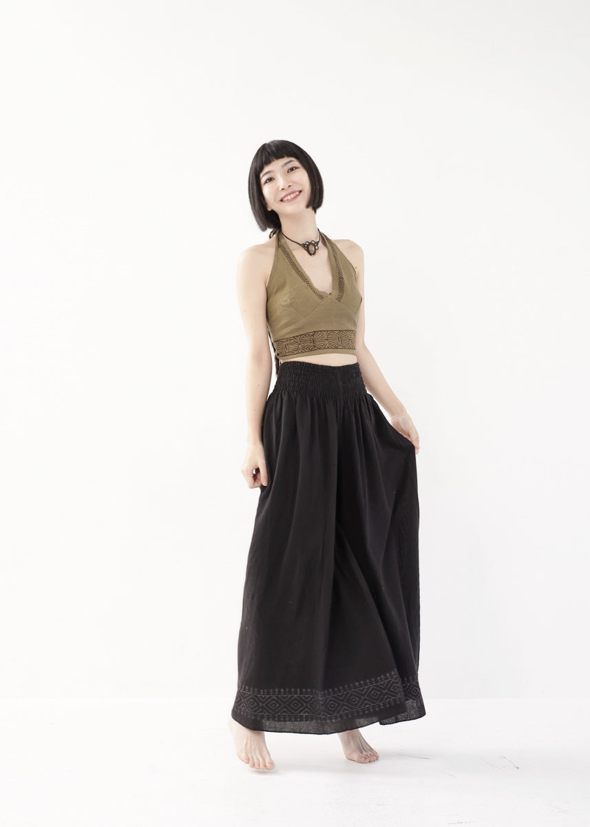 [Tribal Earth] Vネックホルター・クロップドトップス 全2色