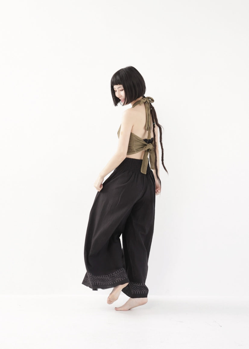 [Tribal Earth] Vネックホルター・クロップドトップス 全2色