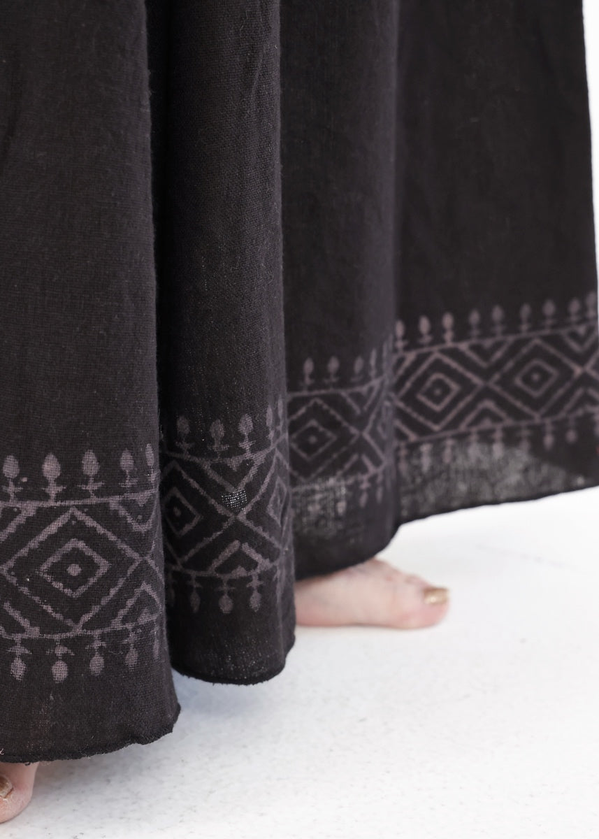 [Tribal Earth] ナチュラルギャザー・high waist ワイドフレアパンツ 全2色
