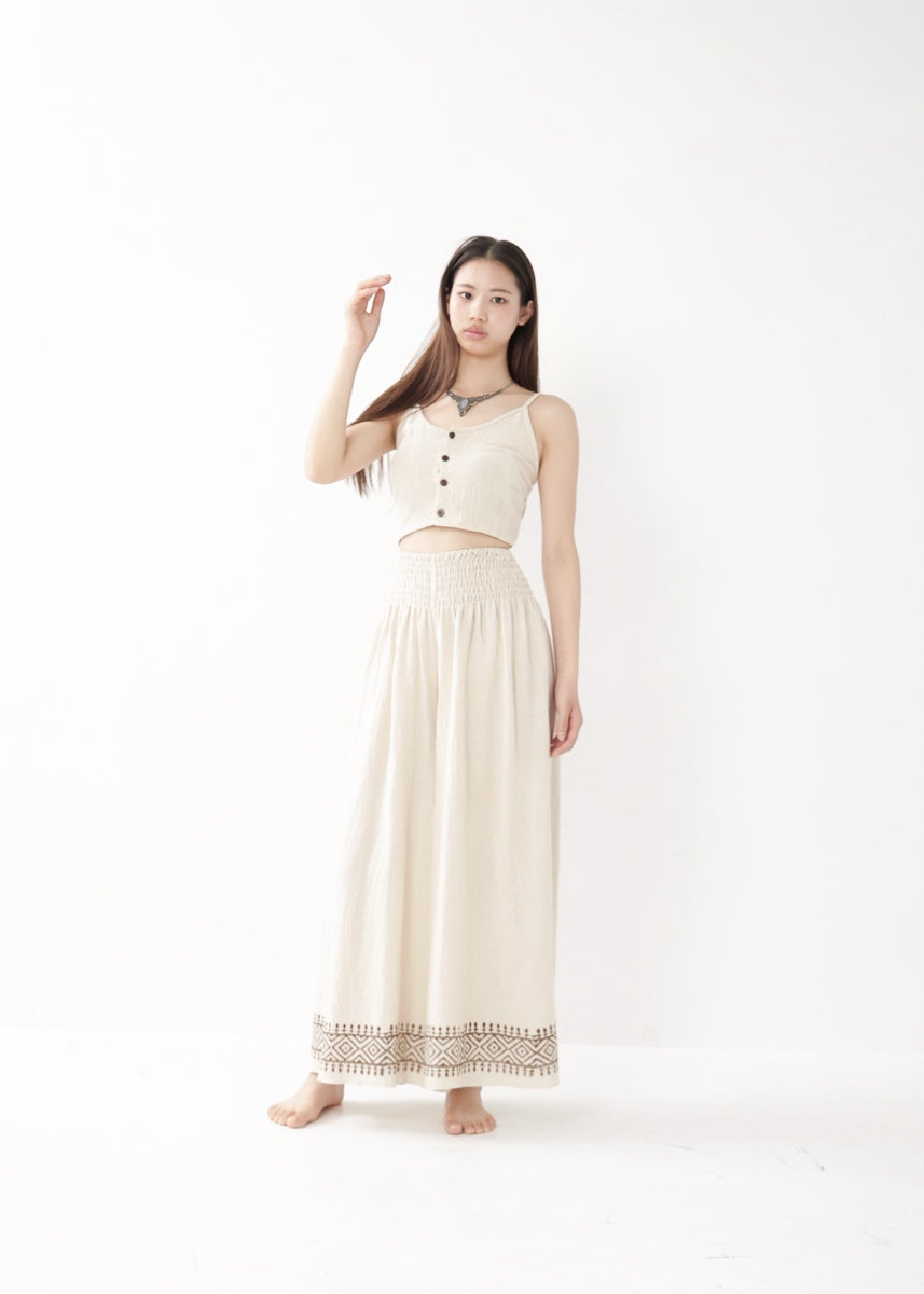 [Khadi of Love] ココナッツボタン・クロップドキャミソール 全2色