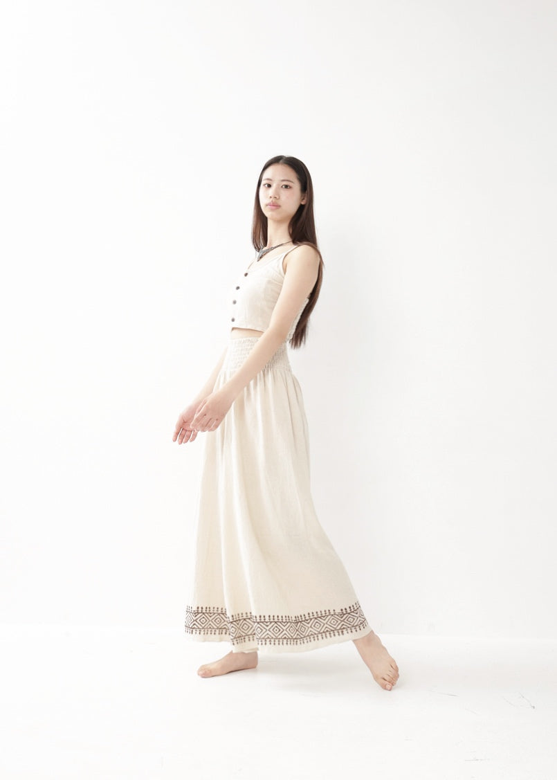 [Khadi of Love] ココナッツボタン・クロップドキャミソール 全2色