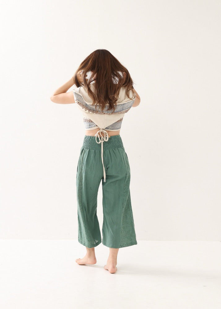 [セットアップ] tribal breeze 編み上げ2wayフーディトップス＆ハーフパンツ