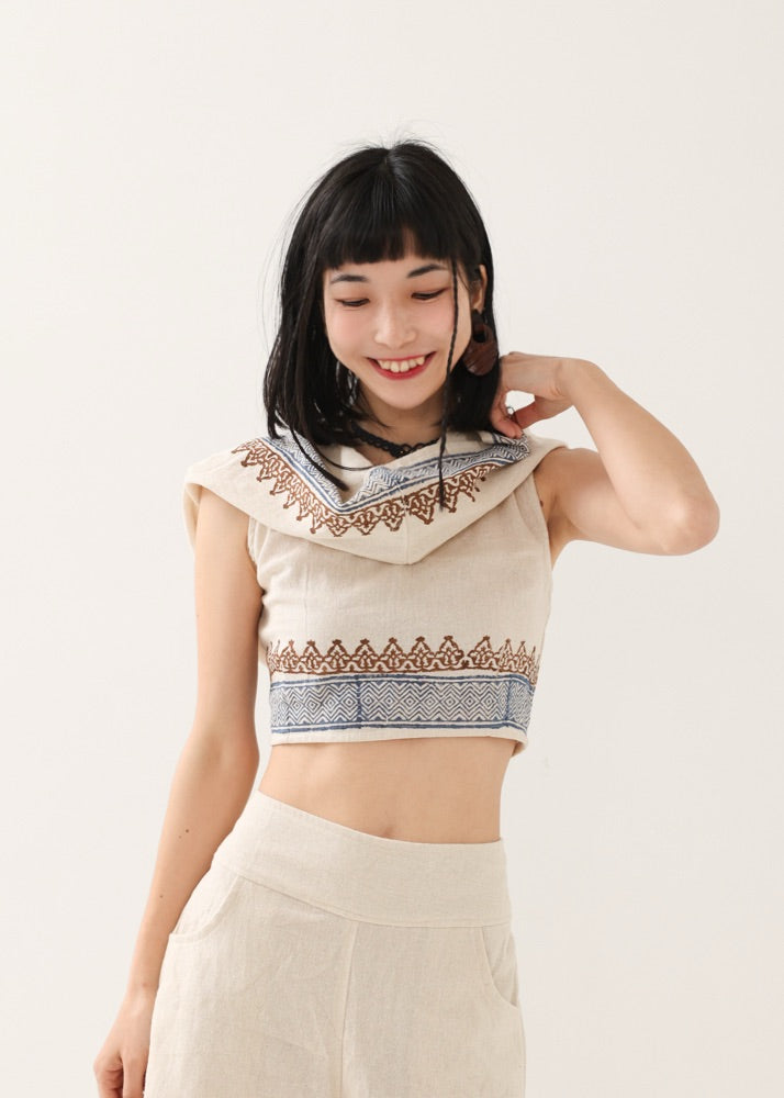 [セットアップ] tribal breeze 編み上げ2wayフーディトップス＆ハーフパンツ