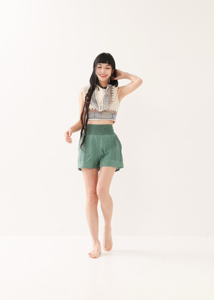 [セットアップ] tribal breeze 編み上げ2wayフーディトップス＆ハーフパンツ
