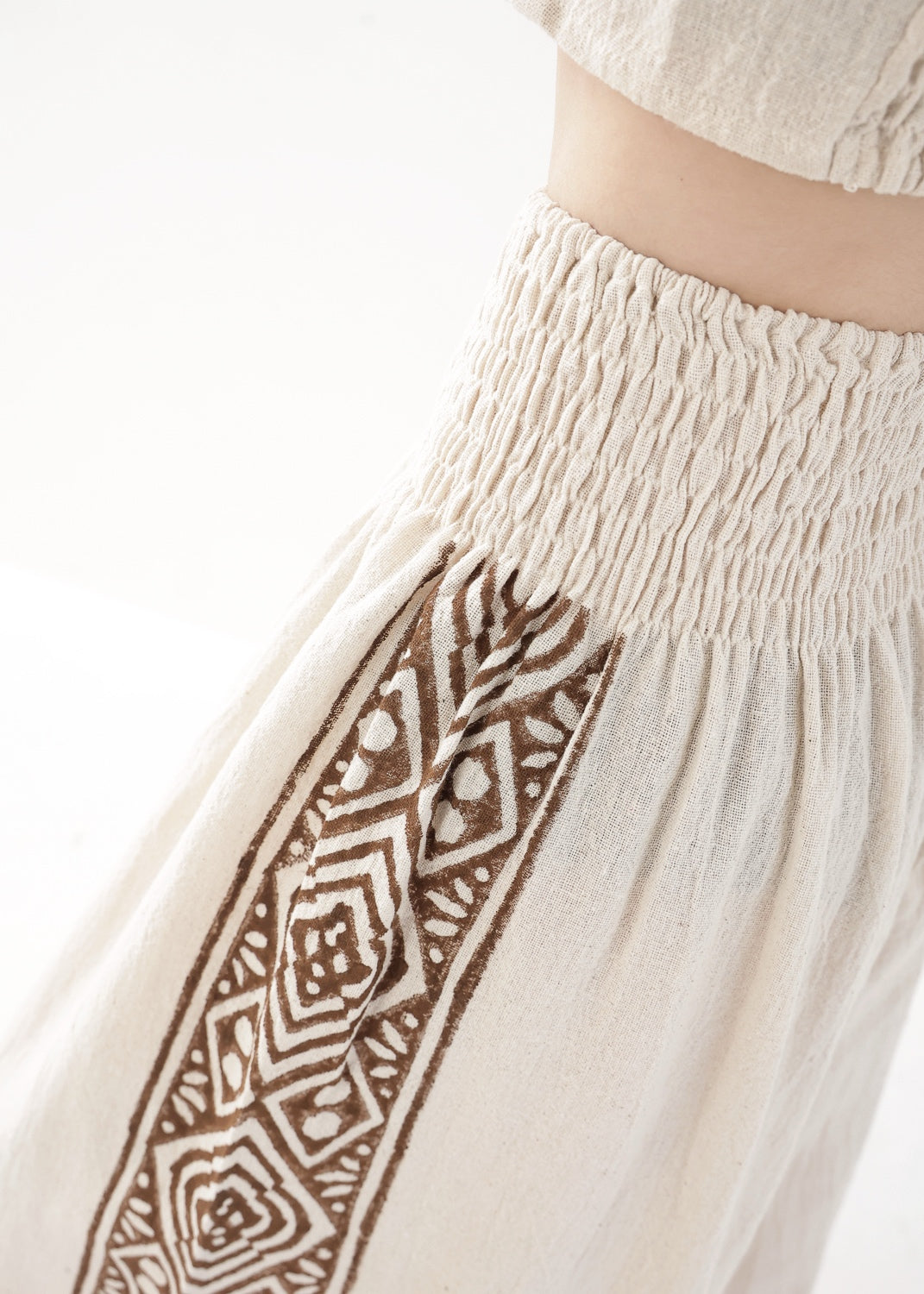 [Tribal Earth] サイドブロック high waist ワイドフレアパンツ