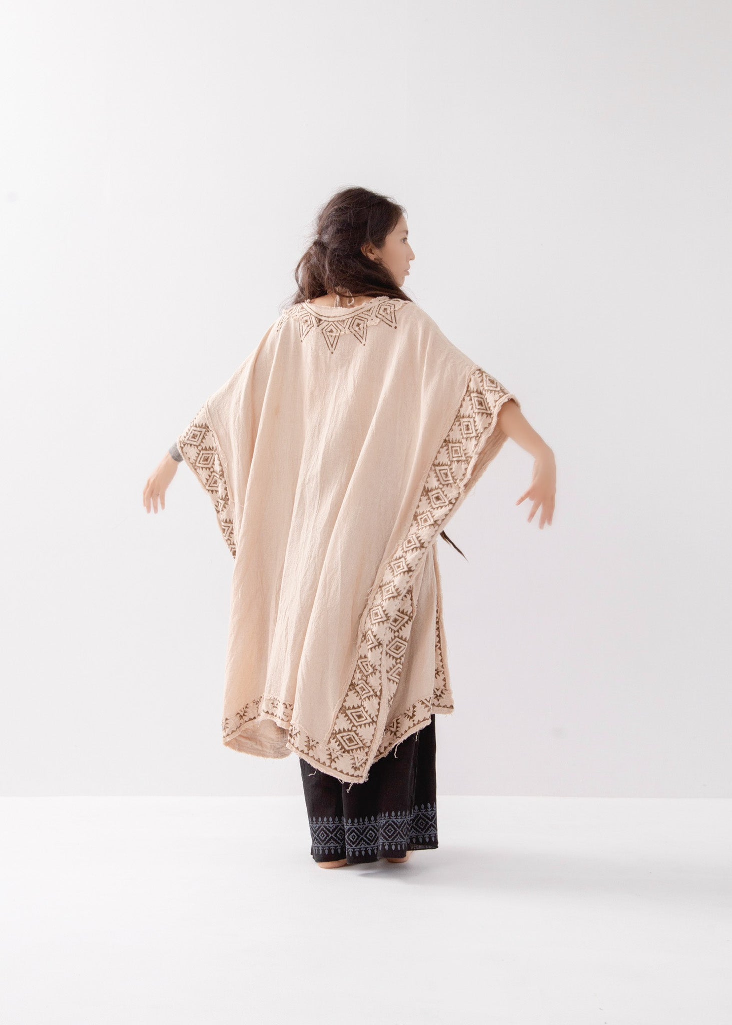 ブロックプリント　インド綿　ガウン　羽織り　着物ローブ 着物ガウン kimono gown | インド綿・ブロックプリント 着物