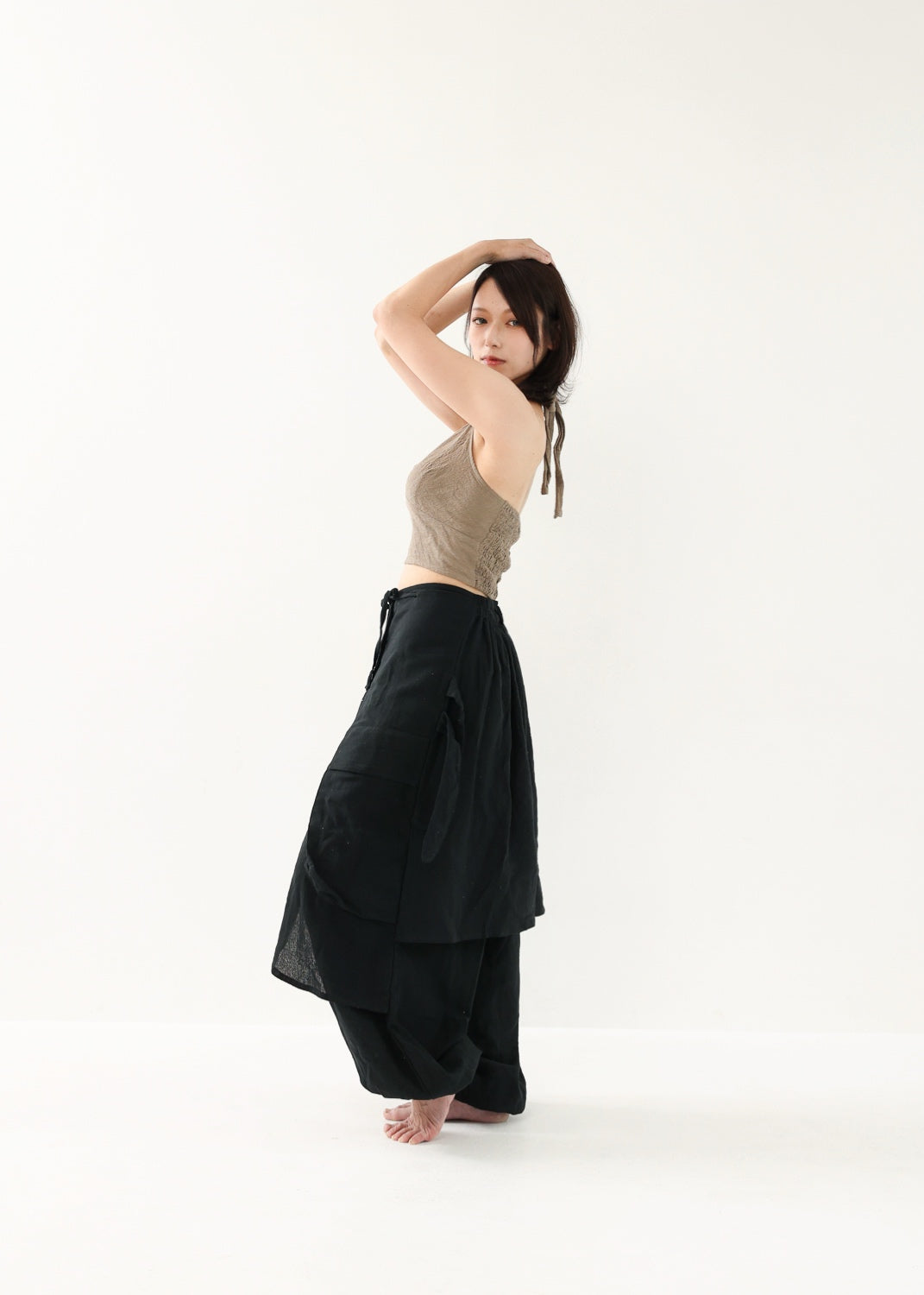 [Khadi of Love / 草木染め] Vネックホルター・クロップドトップス 全3色