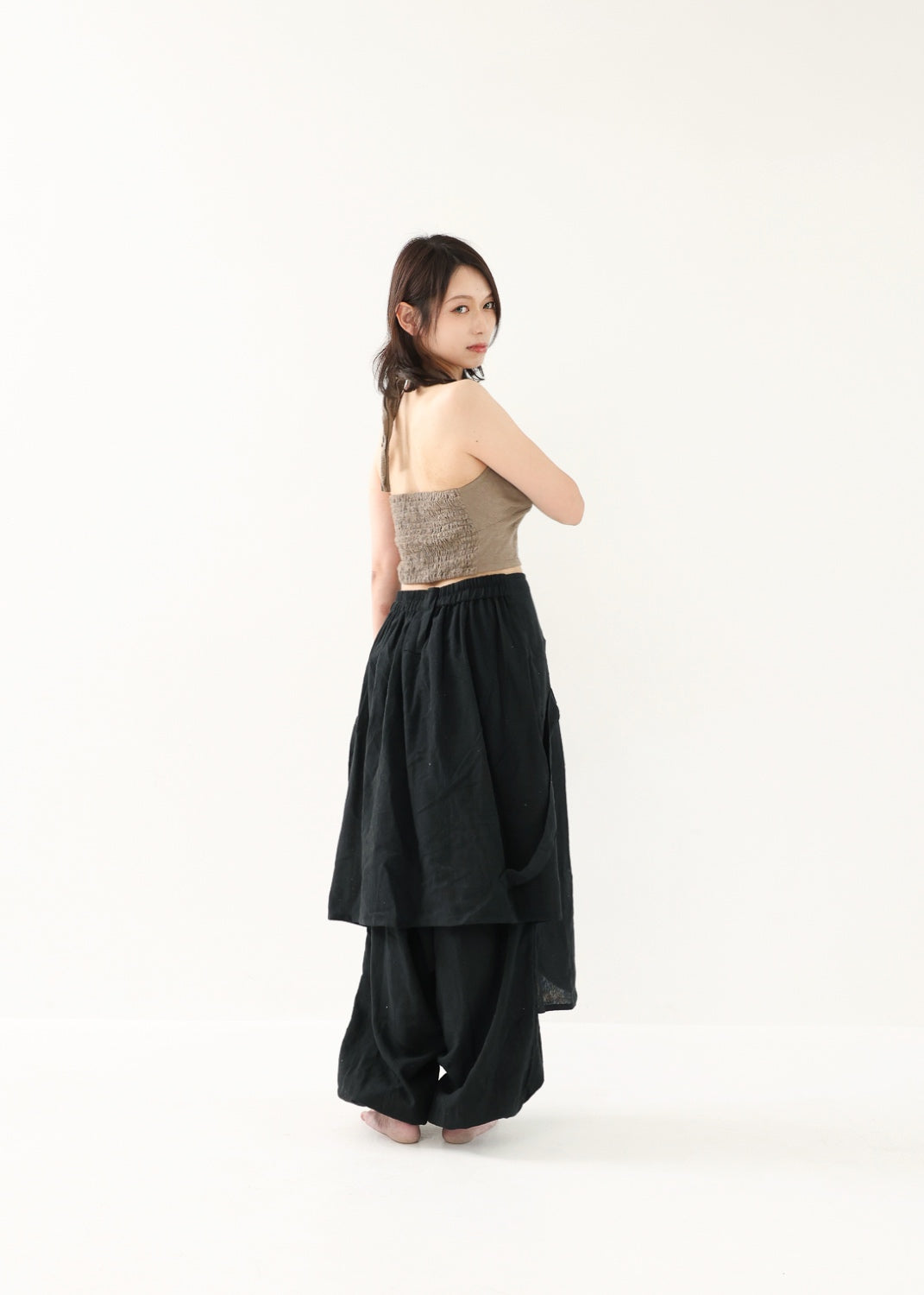 [Khadi of Love / 草木染め] Vネックホルター・クロップドトップス 全3色
