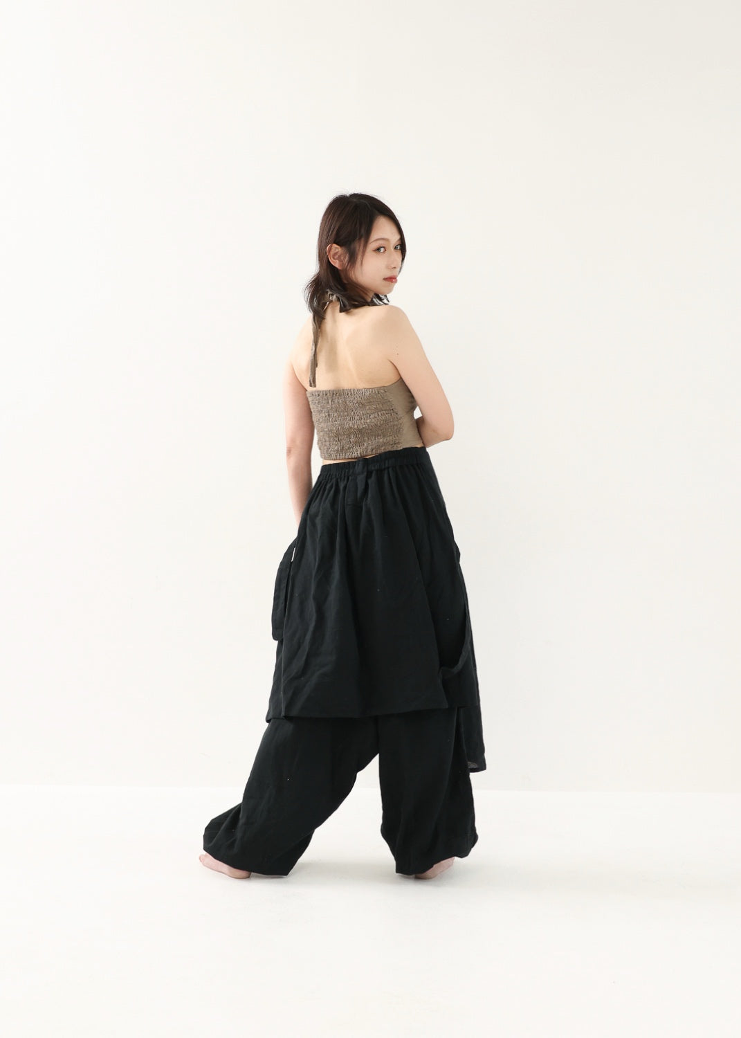 [Khadi of Love / 草木染め] Vネックホルター・クロップドトップス 全3色