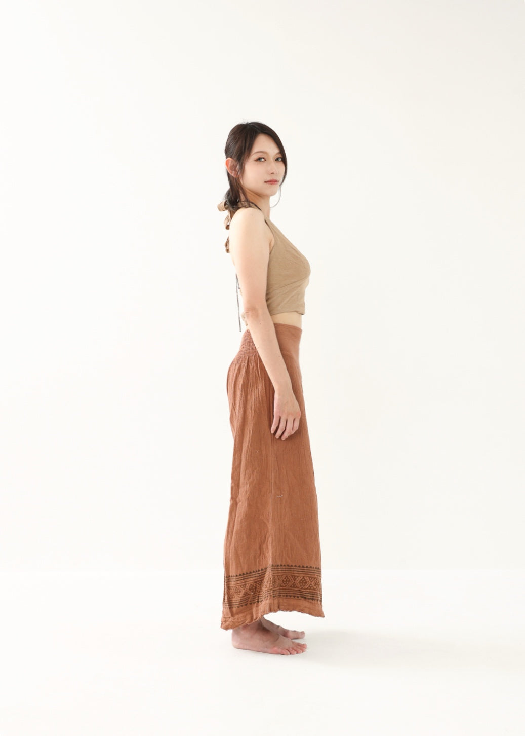 [Khadi of Love / 草木染め] Vネックホルター・クロップドトップス 全3色