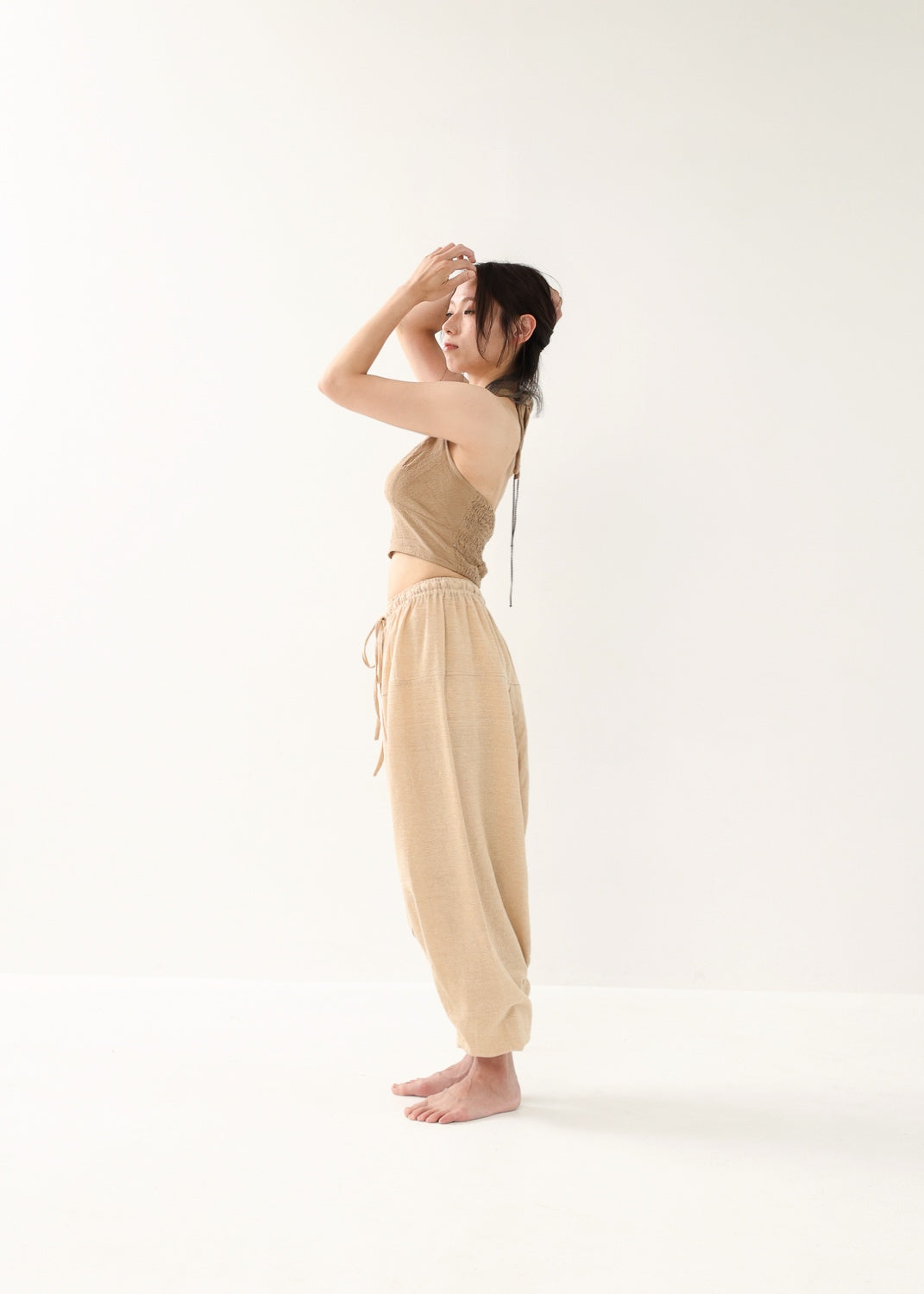 [Khadi of Love / 草木染め] Vネックホルター・クロップドトップス 全3色