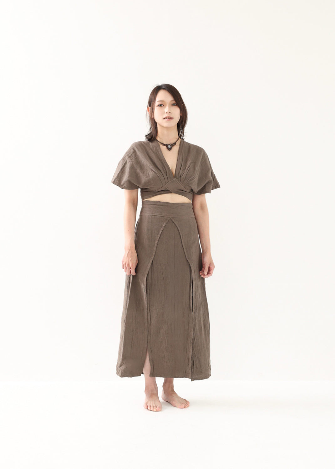 [セットアップ/草木染め] Khadi of Love カイトスリーブトップス＆エジプシャンスカート