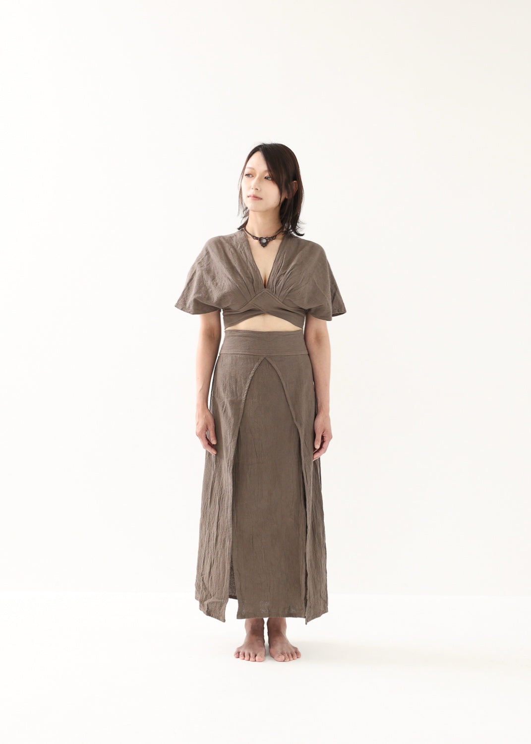 [セットアップ/草木染め] Khadi of Love カイトスリーブトップス＆エジプシャンスカート