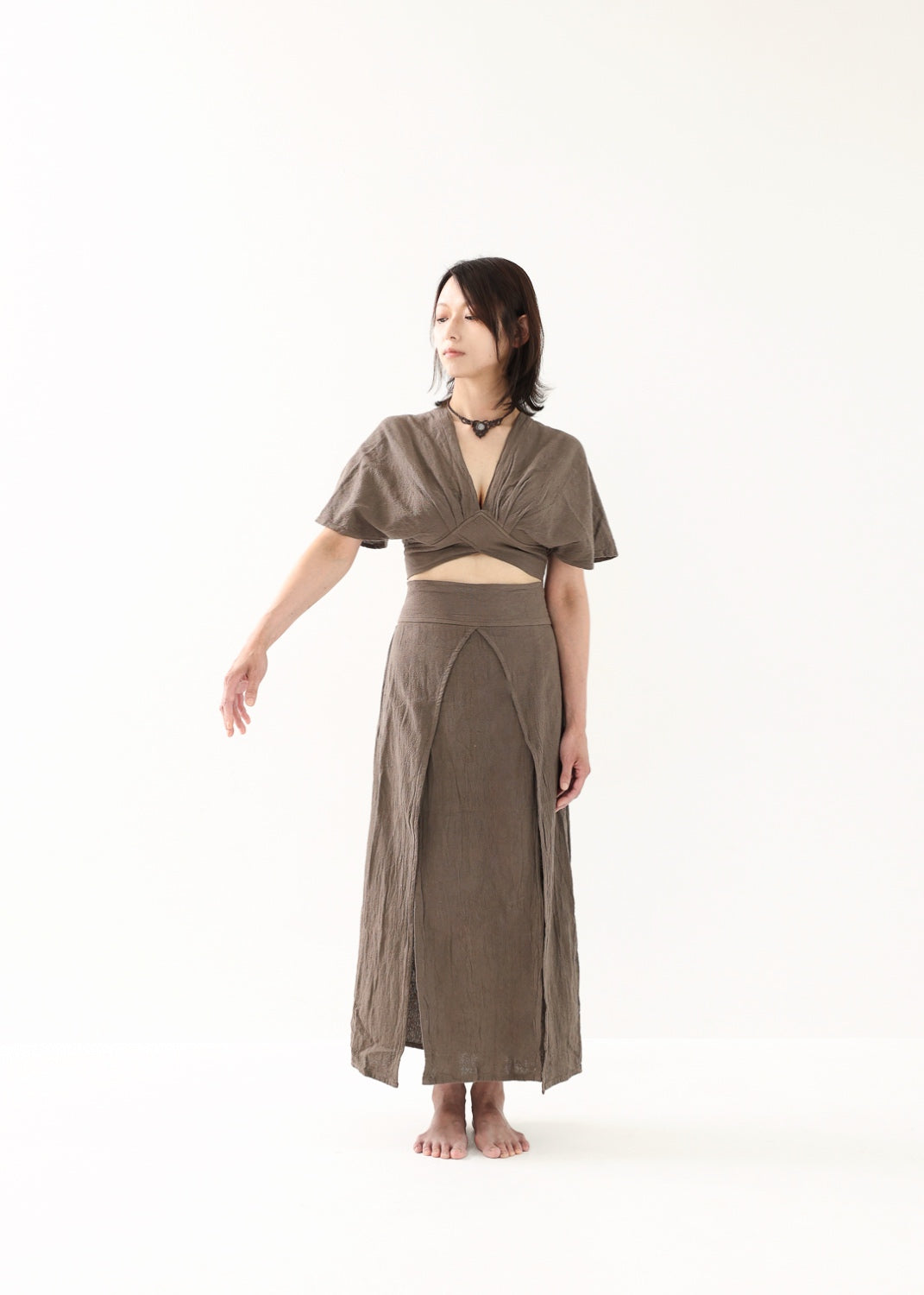 [セットアップ/草木染め] Khadi of Love カイトスリーブトップス＆エジプシャンスカート