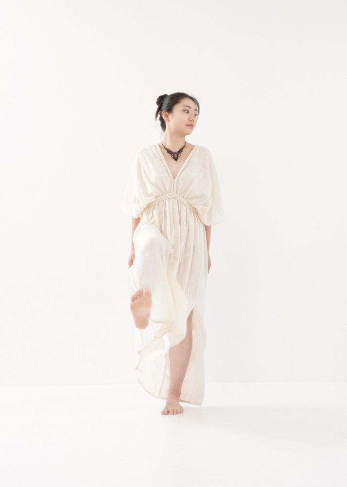 [KujA goddess] 2WAYロープド・オーガニック・カイトドレス