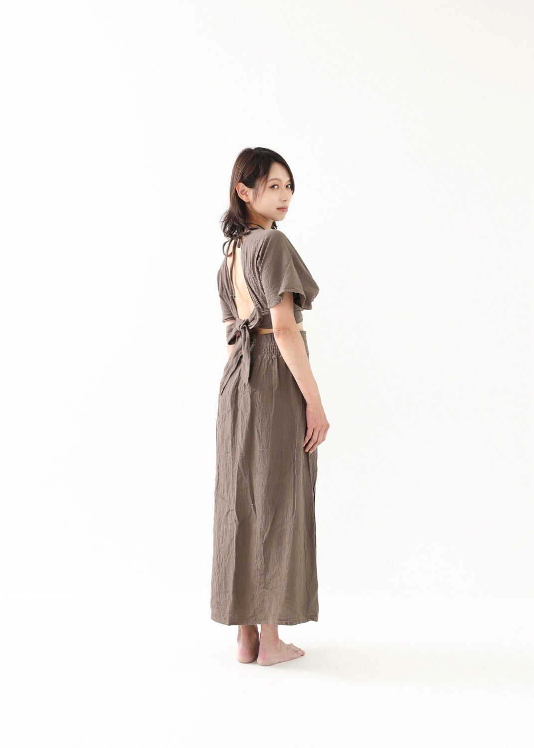 [セットアップ/草木染め] Khadi of Love カイトスリーブトップス＆エジプシャンスカート