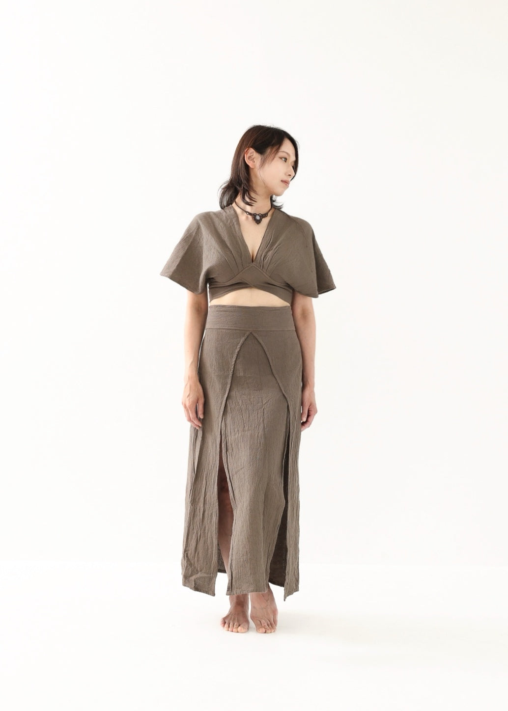 [セットアップ/草木染め] Khadi of Love カイトスリーブトップス＆エジプシャンスカート
