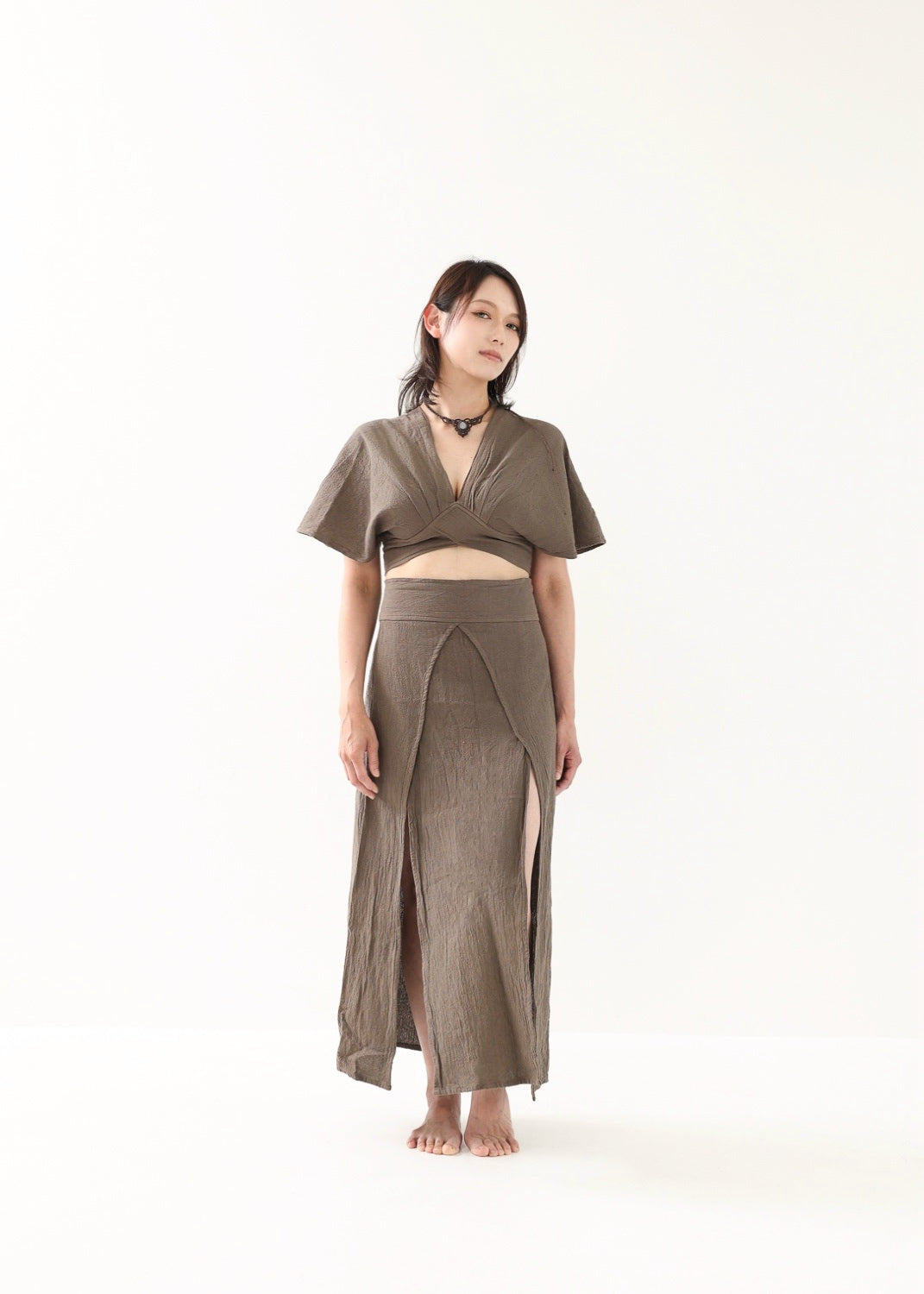 [セットアップ/草木染め] Khadi of Love カイトスリーブトップス＆エジプシャンスカート