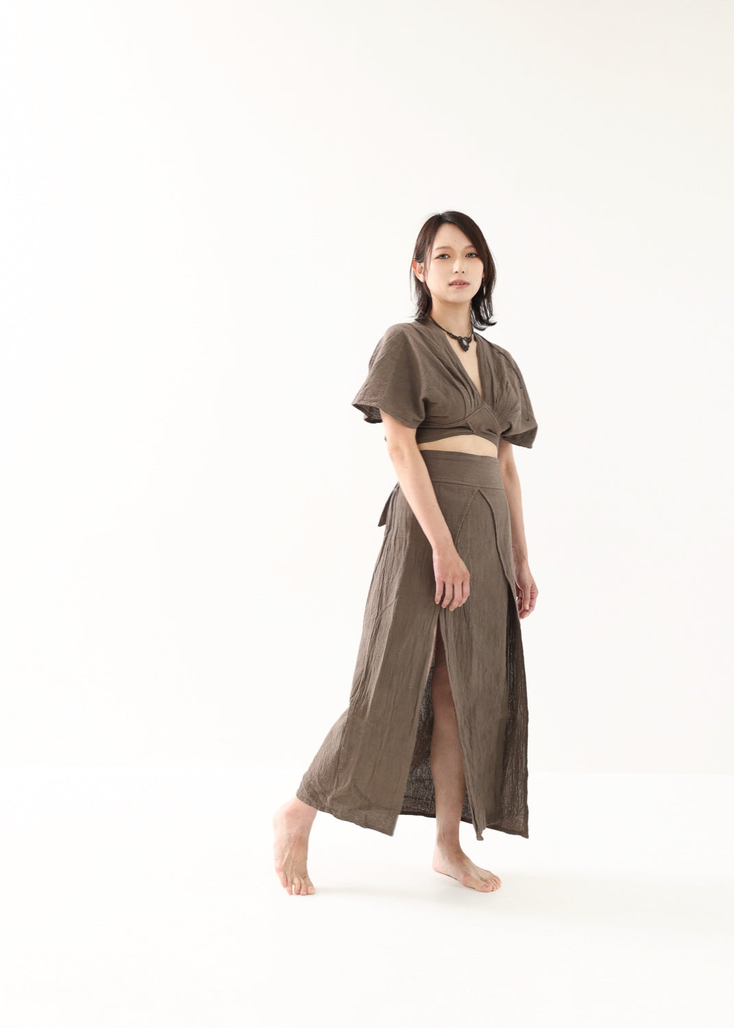 [セットアップ/草木染め] Khadi of Love カイトスリーブトップス＆エジプシャンスカート