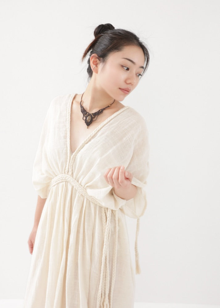 [KujA goddess] 2WAYロープド・オーガニック・カイトドレス