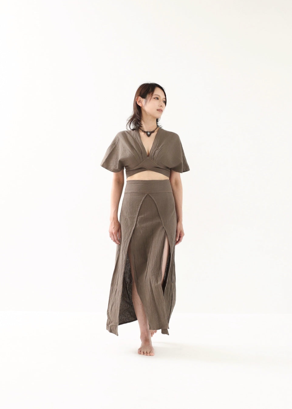 [セットアップ/草木染め] Khadi of Love カイトスリーブトップス＆エジプシャンスカート