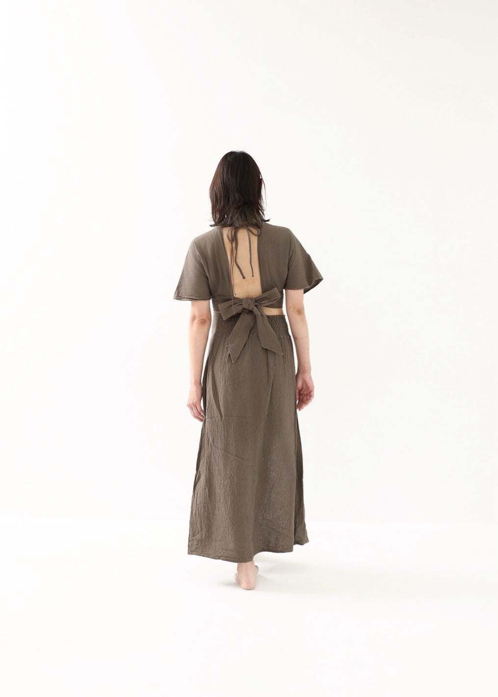 [セットアップ/草木染め] Khadi of Love カイトスリーブトップス＆エジプシャンスカート