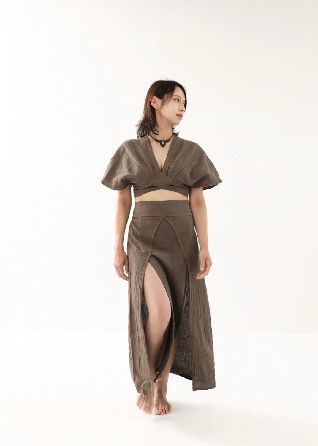 [セットアップ/草木染め] Khadi of Love カイトスリーブトップス＆エジプシャンスカート