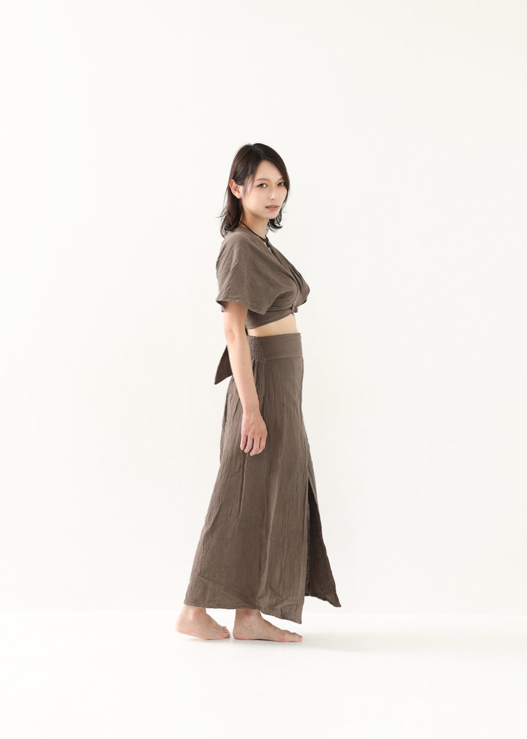 [セットアップ/草木染め] Khadi of Love カイトスリーブトップス＆エジプシャンスカート