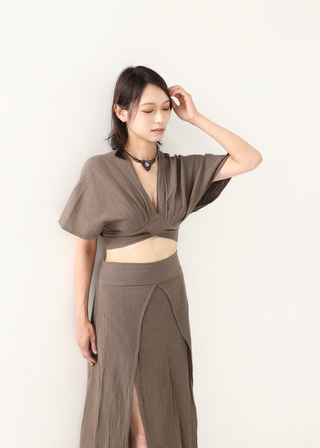 [セットアップ/草木染め] Khadi of Love カイトスリーブトップス＆エジプシャンスカート