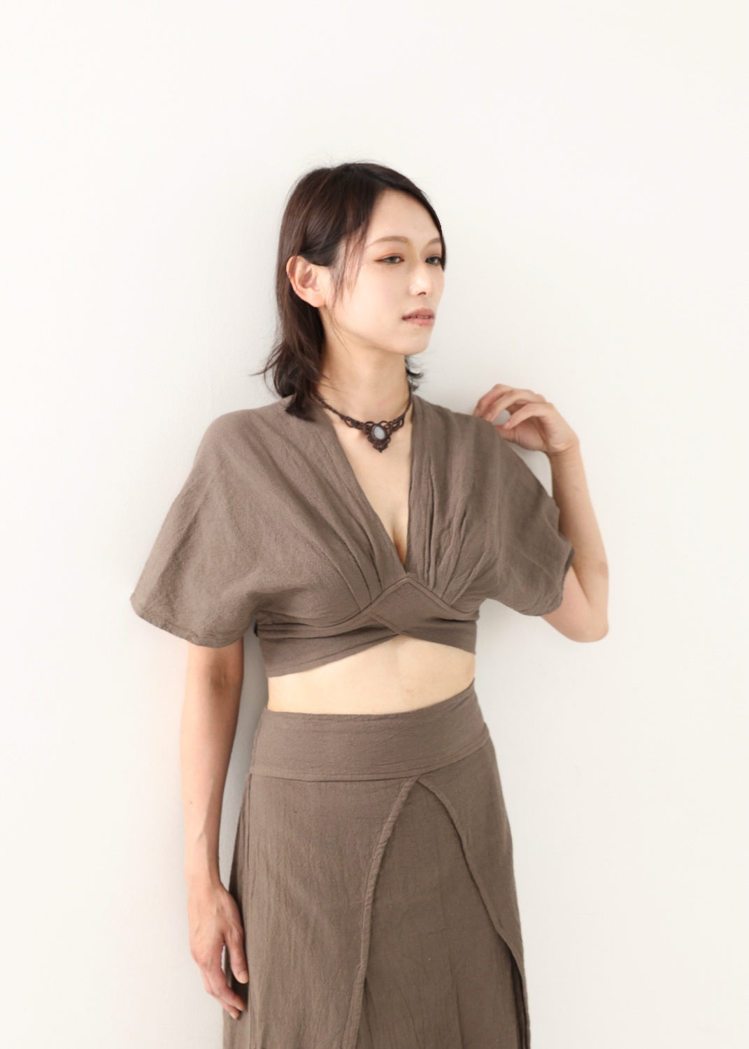 [セットアップ/草木染め] Khadi of Love カイトスリーブトップス＆エジプシャンスカート
