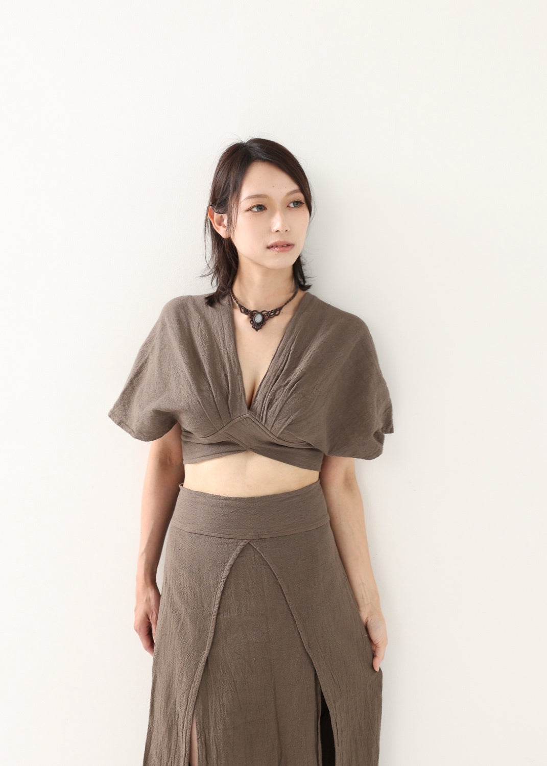 [セットアップ/草木染め] Khadi of Love カイトスリーブトップス＆エジプシャンスカート