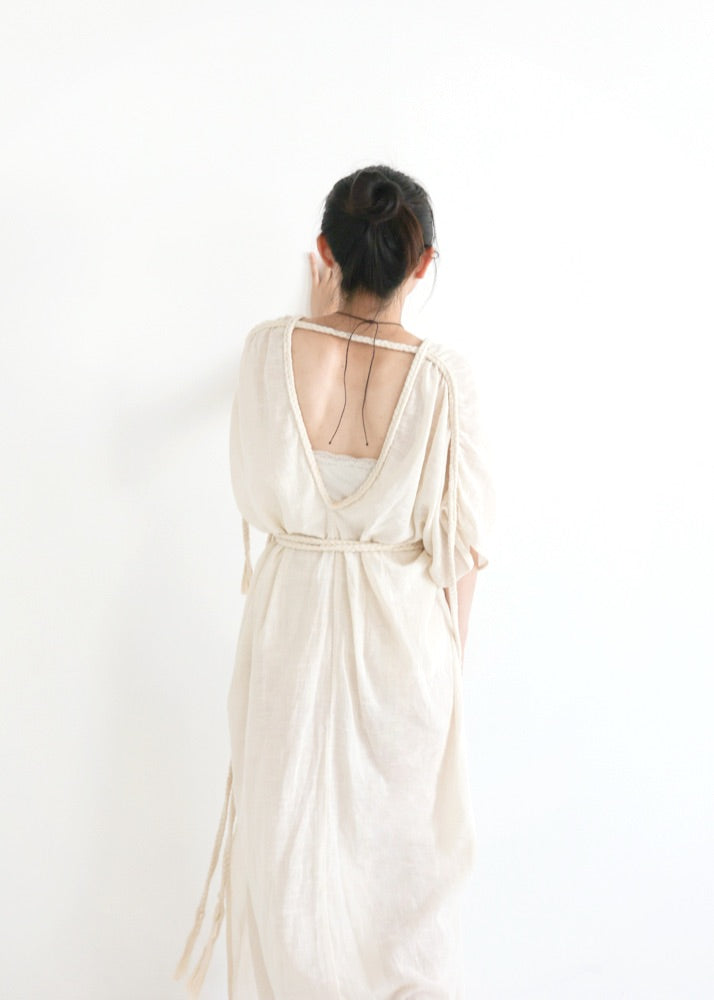 [KujA goddess] 2WAYロープド・オーガニック・カイトドレス