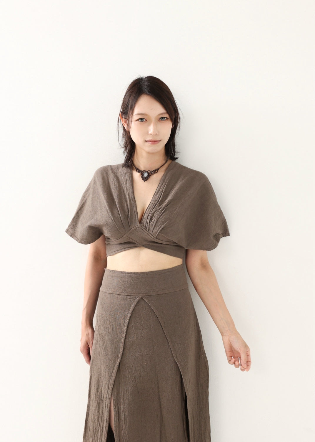 [セットアップ/草木染め] Khadi of Love カイトスリーブトップス＆エジプシャンスカート