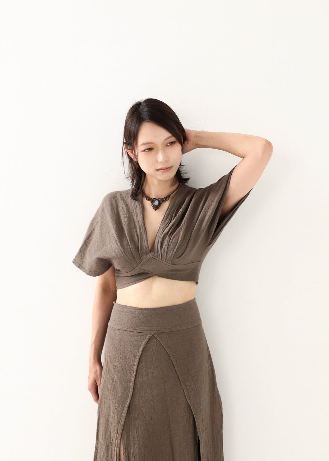 [セットアップ/草木染め] Khadi of Love カイトスリーブトップス＆エジプシャンスカート