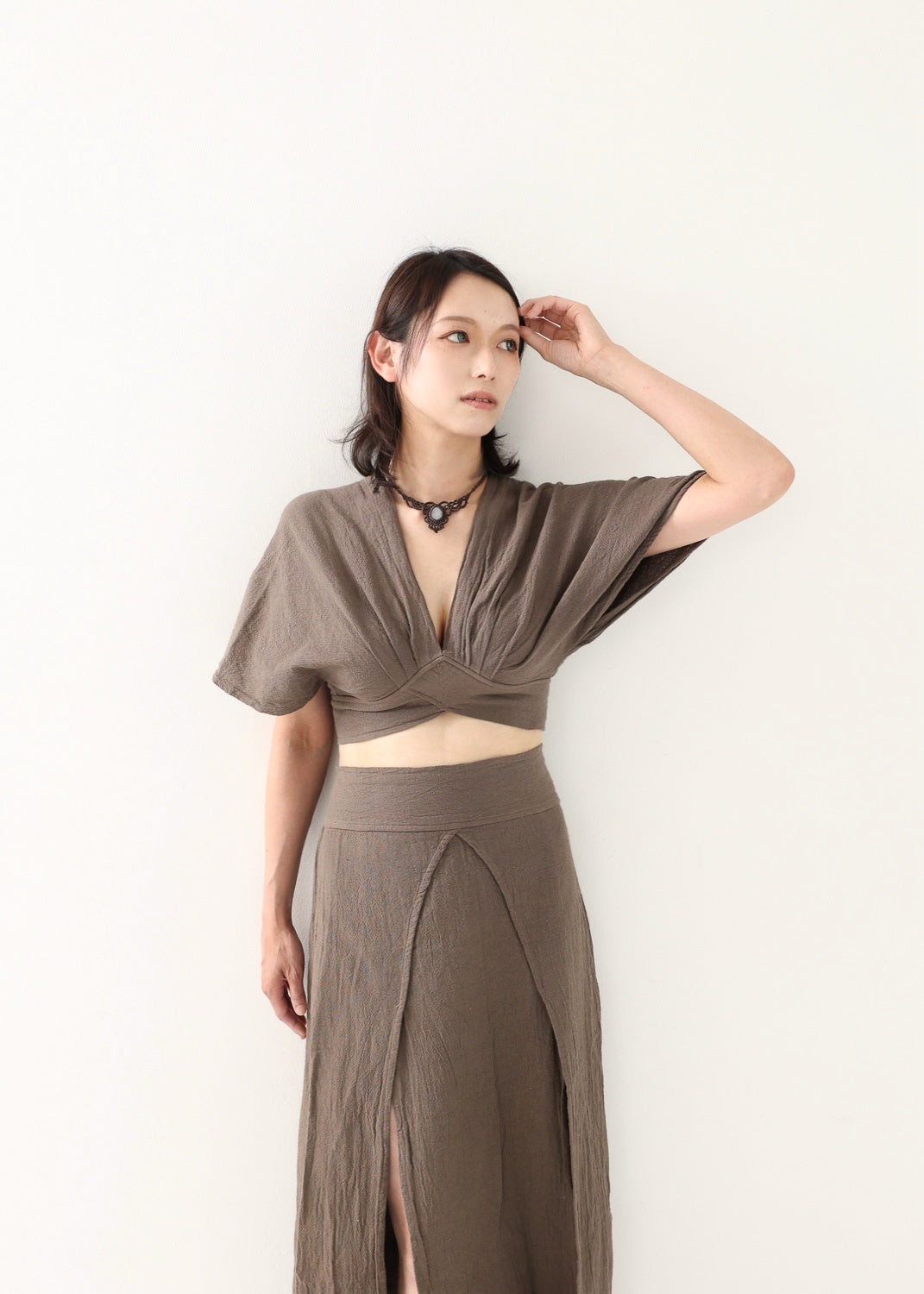 [セットアップ/草木染め] Khadi of Love カイトスリーブトップス＆エジプシャンスカート