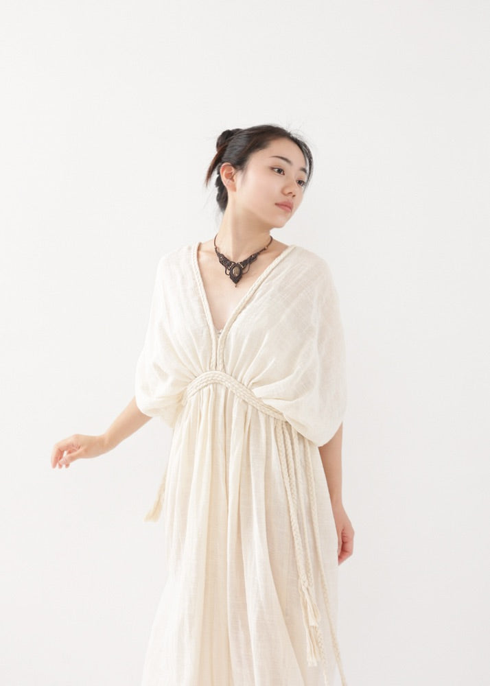 [KujA goddess] 2WAYロープド・オーガニック・カイトドレス