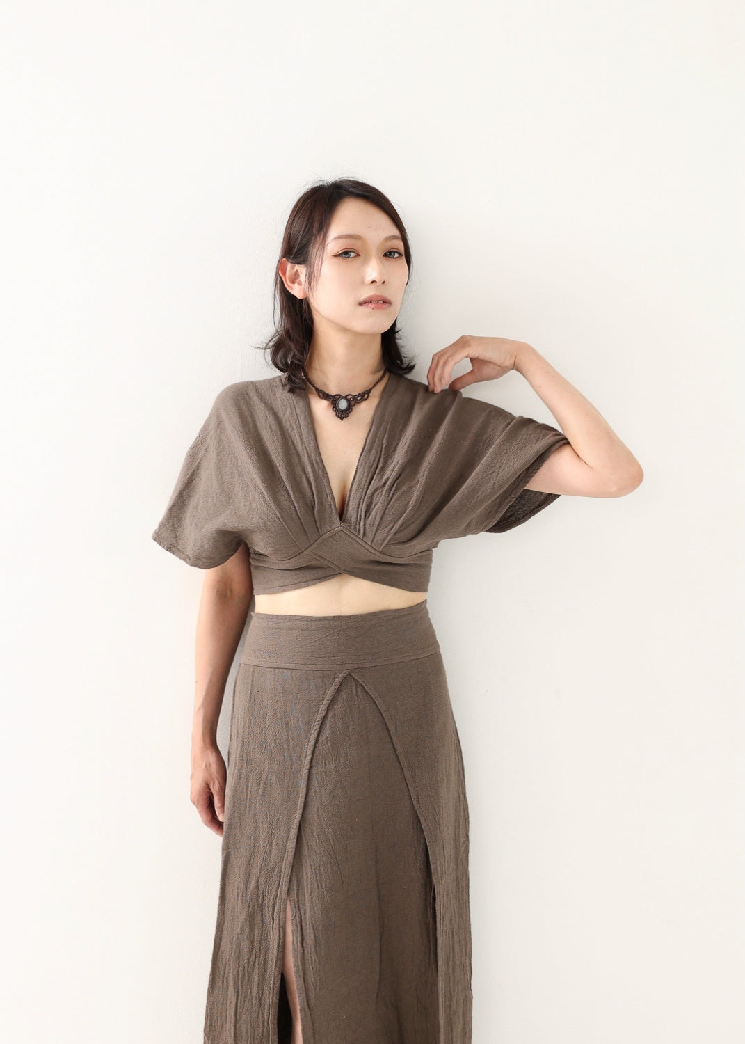 [セットアップ/草木染め] Khadi of Love カイトスリーブトップス＆エジプシャンスカート