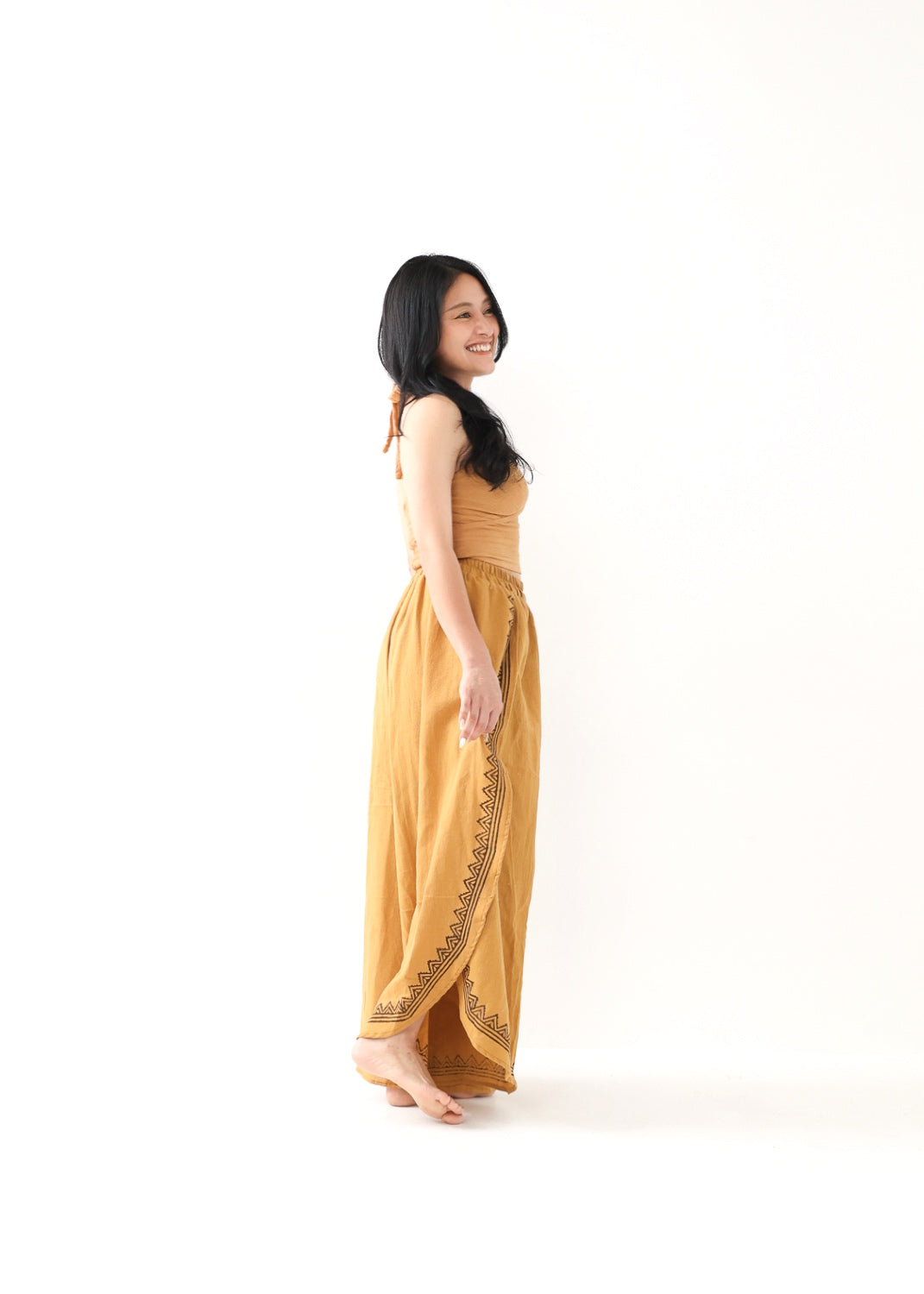 [Khadi of Love / 草木染め] Vネックホルター・クロップドトップス 全3色