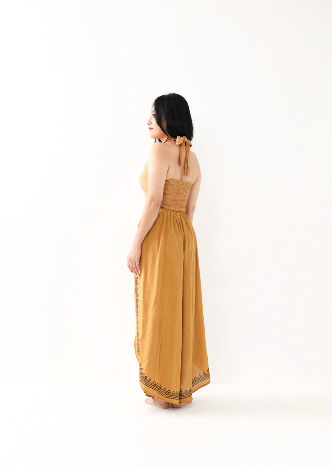 [Khadi of Love / 草木染め] Vネックホルター・クロップドトップス 全3色