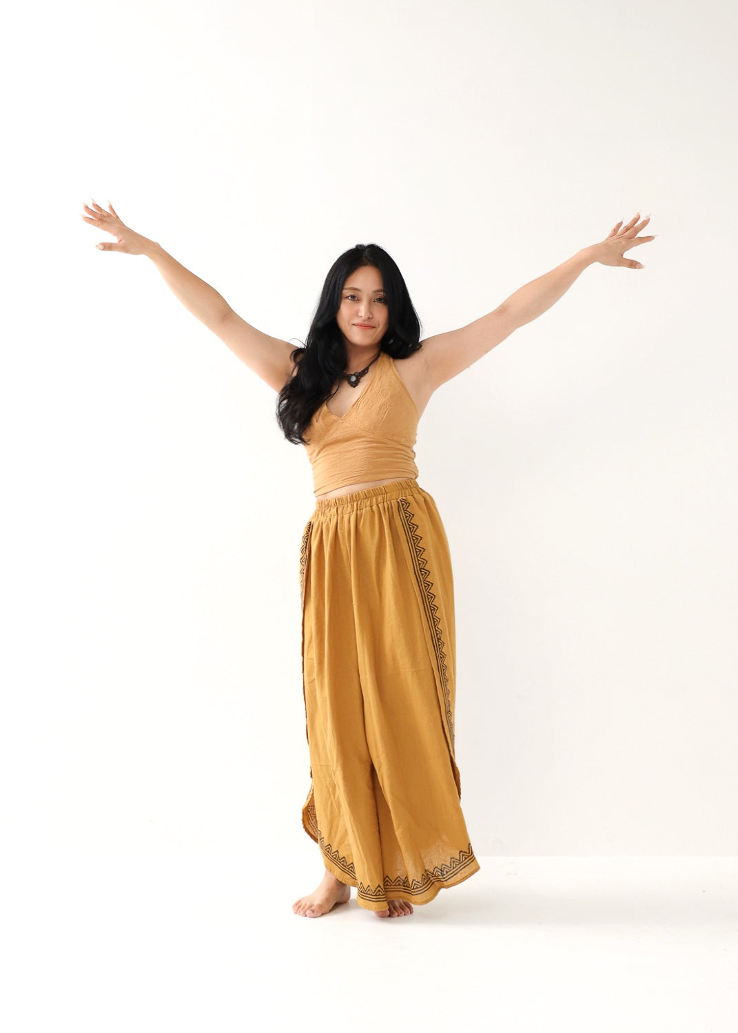 [Khadi of Love / 草木染め] Vネックホルター・クロップドトップス 全3色
