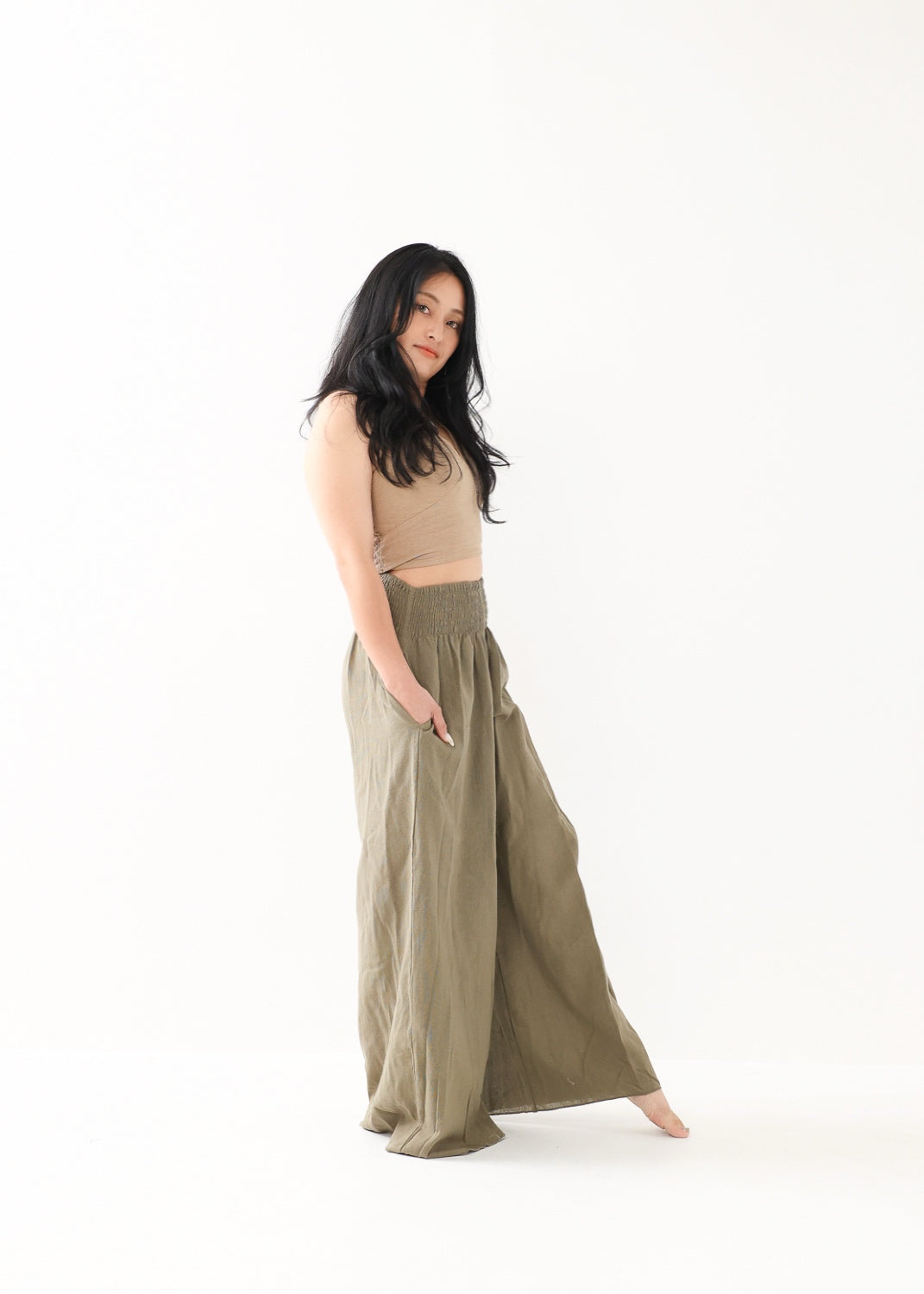 [Khadi of Love / 草木染め] Vネックホルター・クロップドトップス 全3色